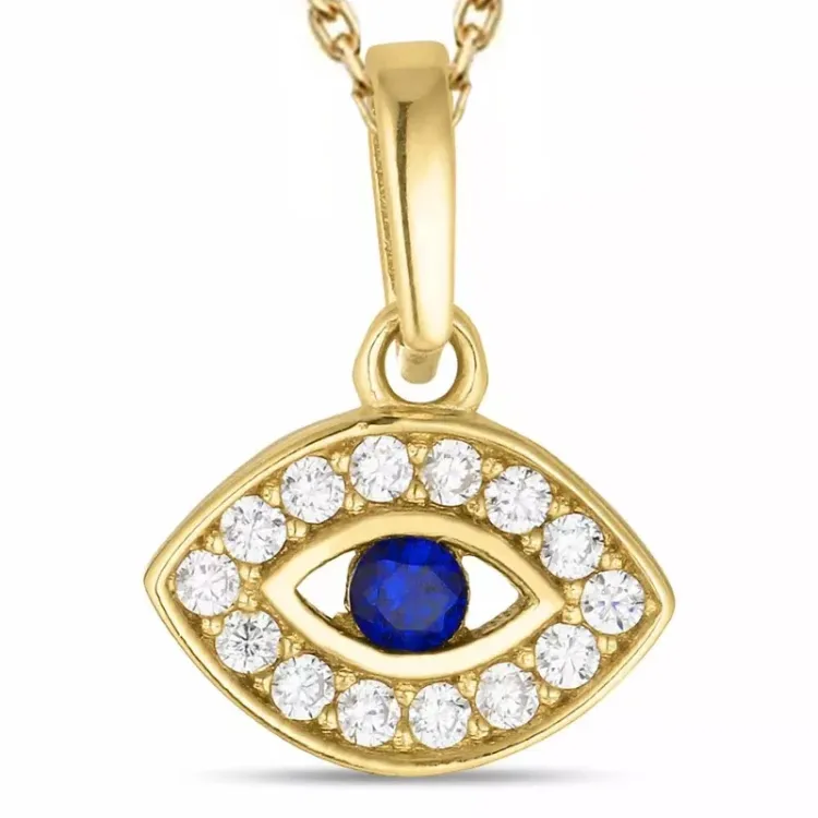 öga halsband i förgyllt silver med hängen i förgyllt silver - Gold Collection