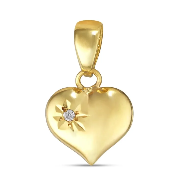 hjärta zirkon hängen i 9 karat guld - Amoré