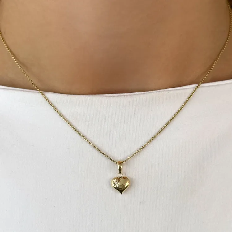 hjärta zirkon hängen i 9 karat guld - Amoré