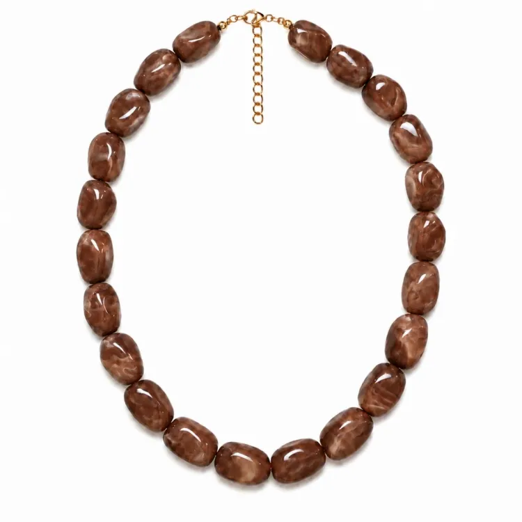 akryl halsband i förgyllt stål - AURA