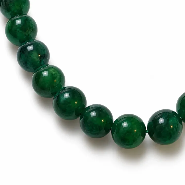 grön agat halsband i förgyllt stål - AURA