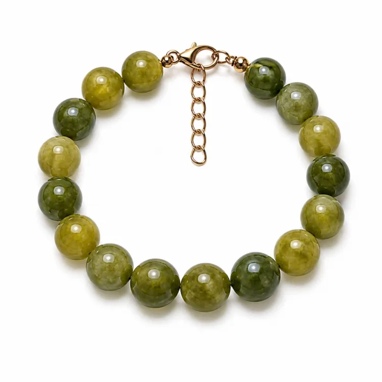 grön agat armband i förgyllt stål - AURA