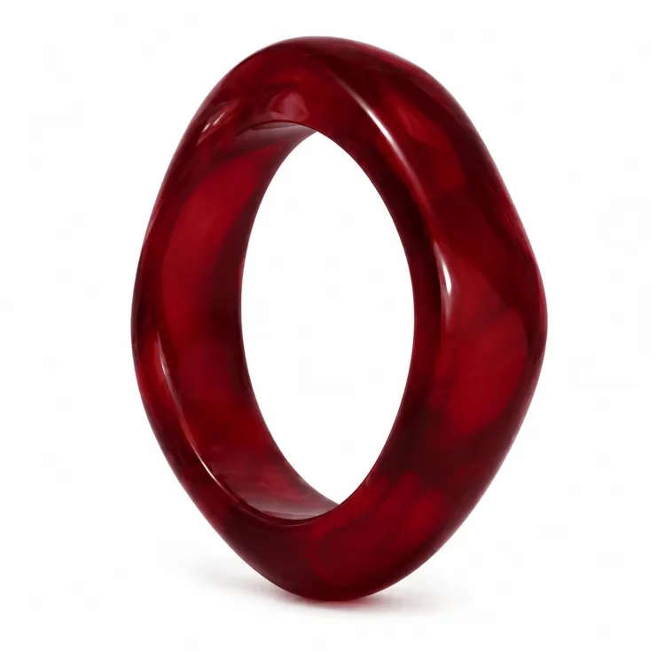 röd bangle i harts - AURA