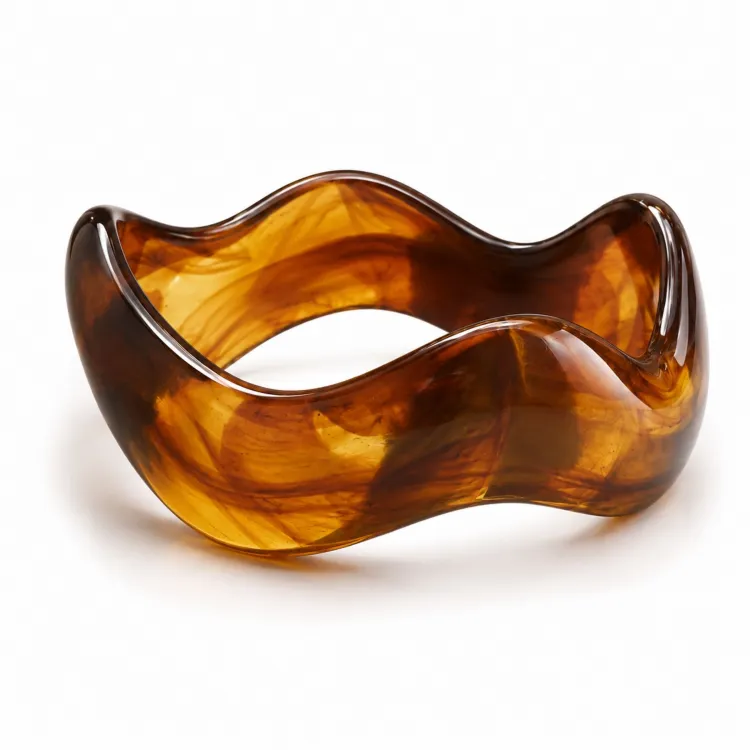 cognac färgad bangle i harts - AURA