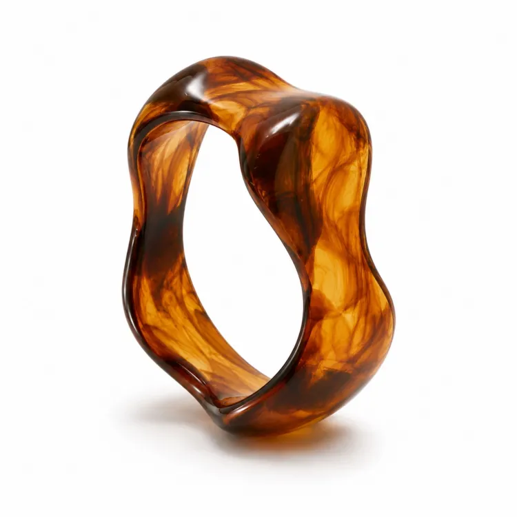 cognac färgad bangle i harts - AURA