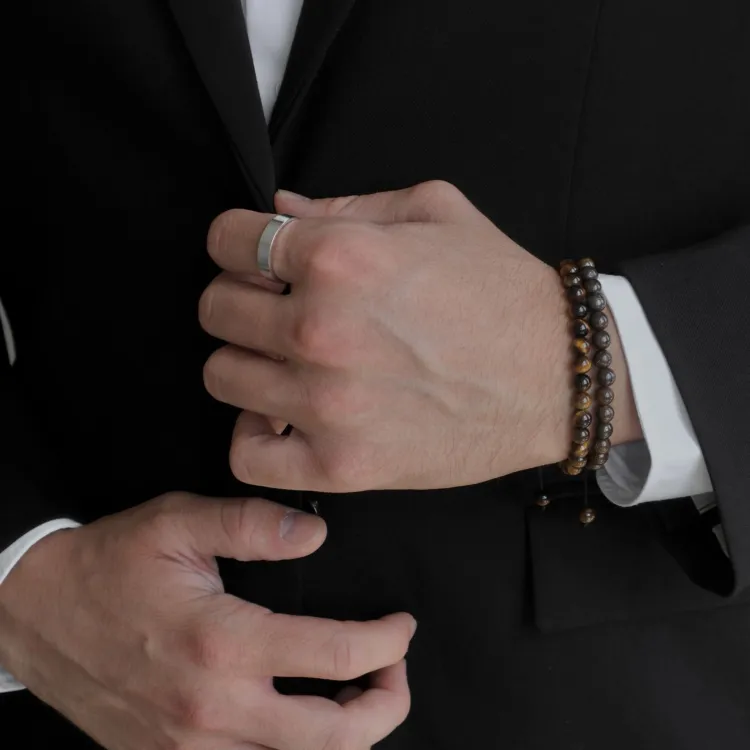 tigeröga armband i nylon med justerbar snodd