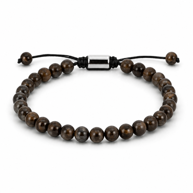 bronzit armband i nylon med justerbar snodd