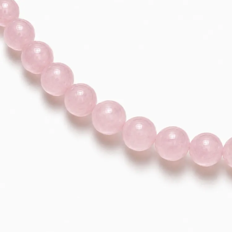rosa kvarts halsband i förgyllt stål - AURA