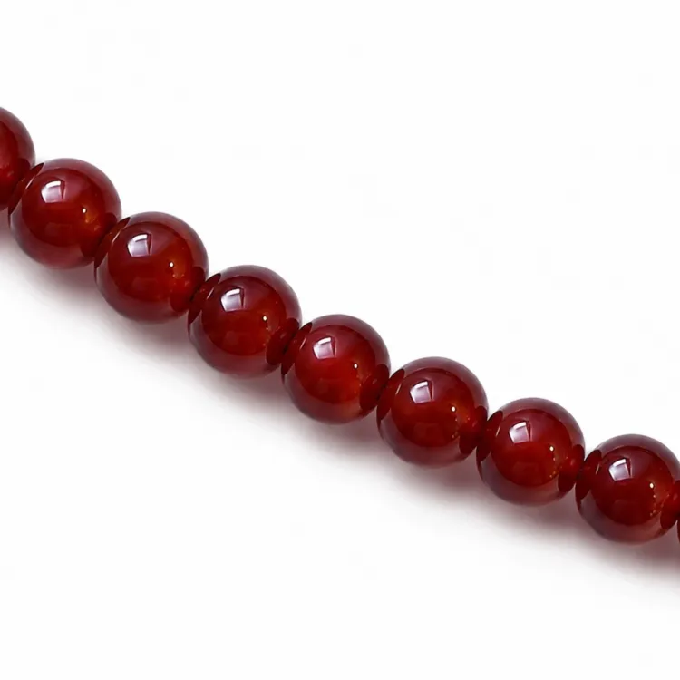 röd agat halsband i förgyllt stål - AURA