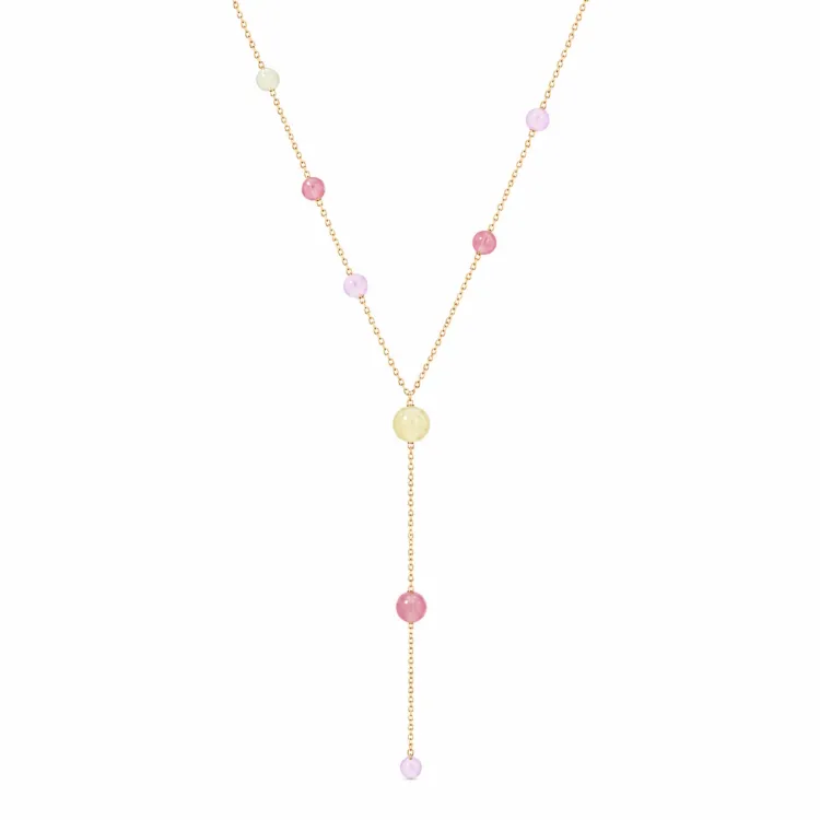 gul Y-halsband i förgyllt stål - AURA