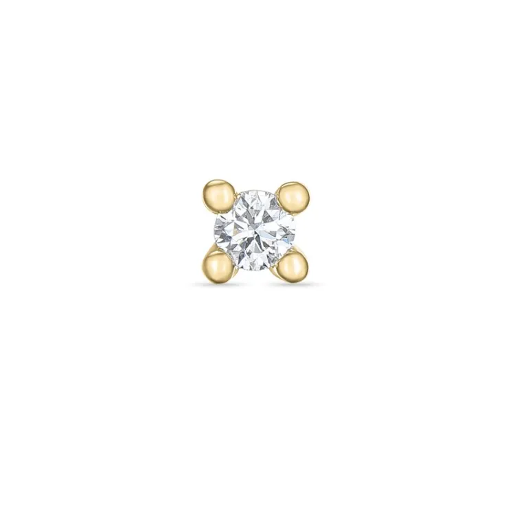 1 x 0,08 ct diamant solitäreörhängestift i 14 karat guld med diamant 