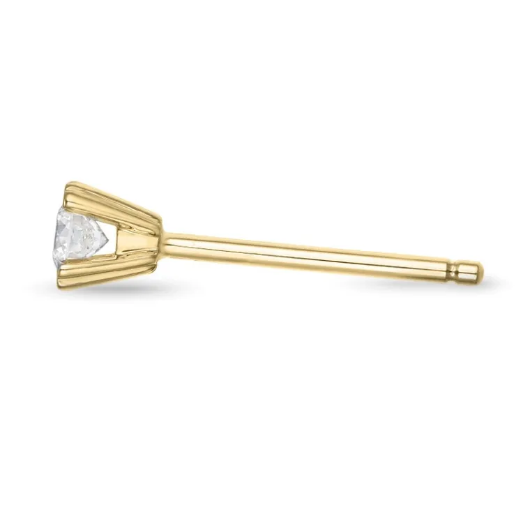 1 x 0,09 ct diamant solitäreörhängestift i 14 karat guld med diamant 