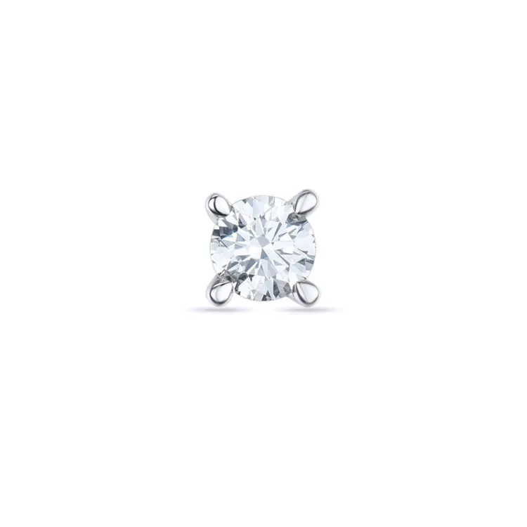 1 x 0,15 ct 1/2 par briljant solitäreörhängestift i 14 karat vitguld med diamant 