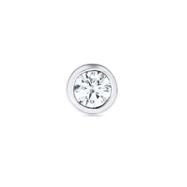 1 x 0,13 ct diamant solitäreörhängestift i 14 karat vitguld med diamant 