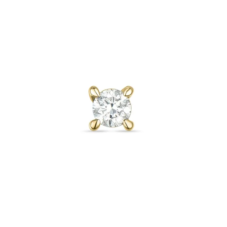 1 x 0,03 ct solitäreörhängestift i 14 karat guld med diamant 