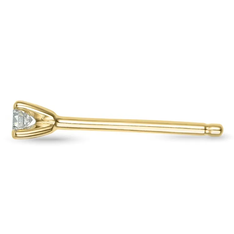 1 x 0,03 ct solitäreörhängestift i 14 karat guld med diamant 