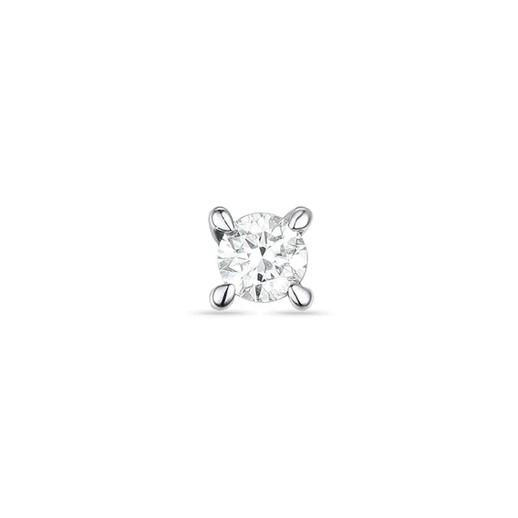 1 x 0,03 ct solitäreörhängestift i 14 karat vitguld med diamant 