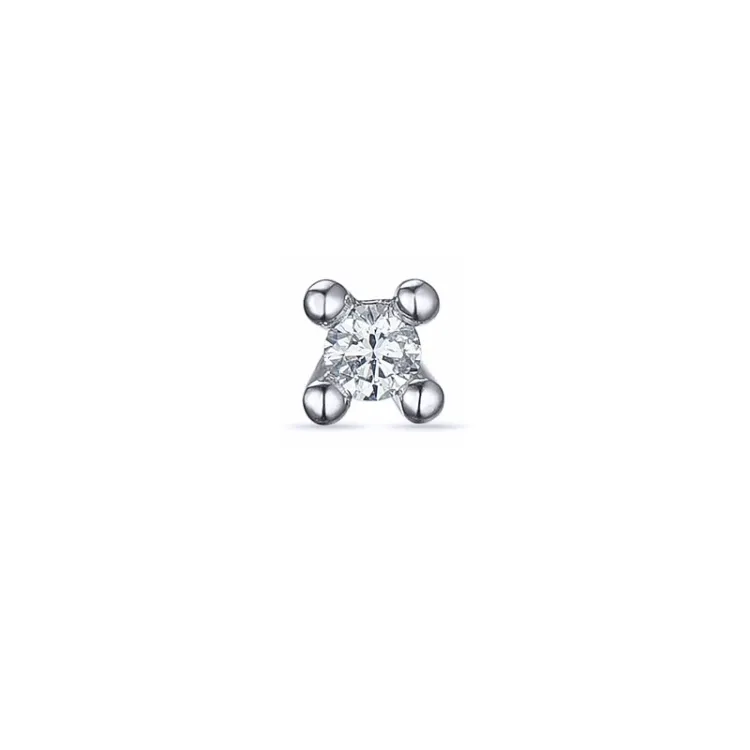 1 x 0,04 ct solitäreörhängestift i 14 karat vitguld med diamant 