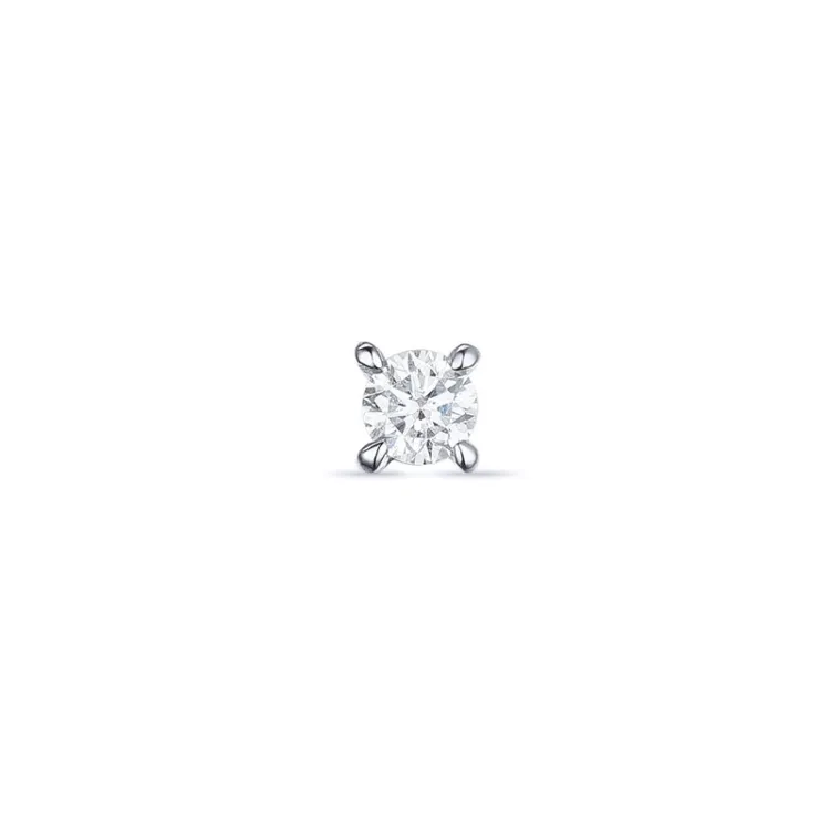 1 x 0,05 ct solitäreörhängestift i 14 karat vitguld med diamant 