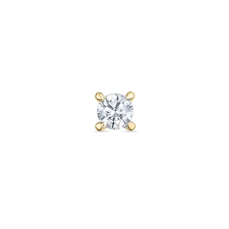 1 x 0,06 ct diamant solitäreörhängestift i 14 karat guld med diamant 