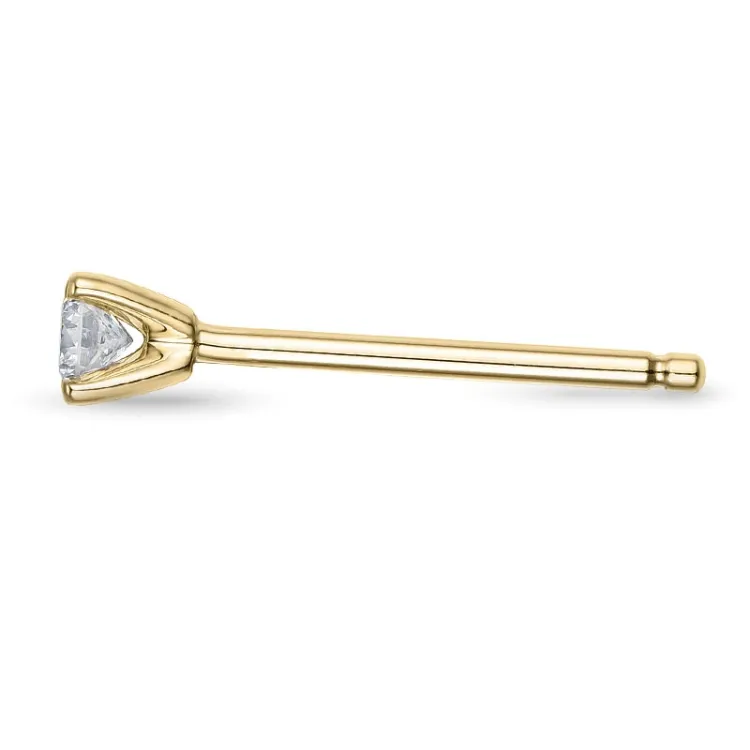 1 x 0,06 ct diamant solitäreörhängestift i 14 karat guld med diamant 