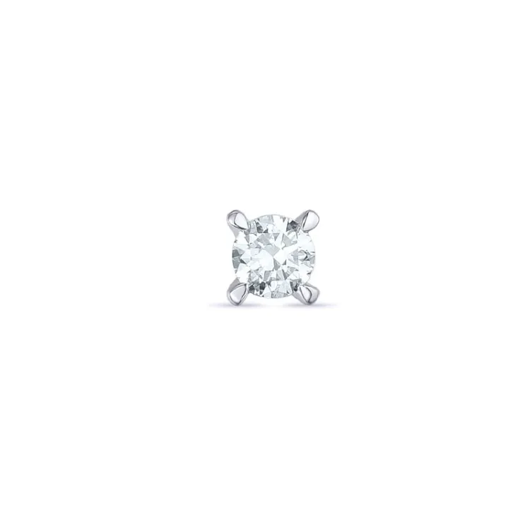 1 x 0,06 ct diamant solitäreörhängestift i 14 karat vitguld med diamant 