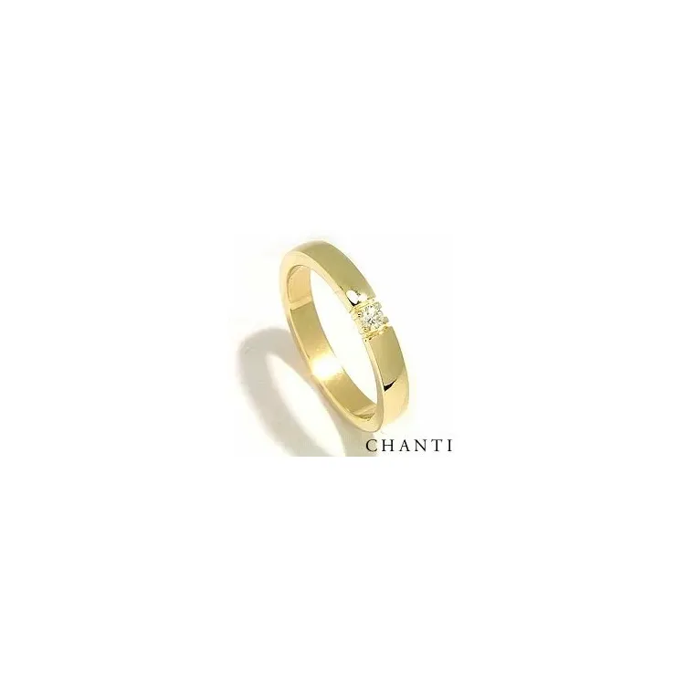 alliancring i 14  karat guld 1 x 0,07 ct