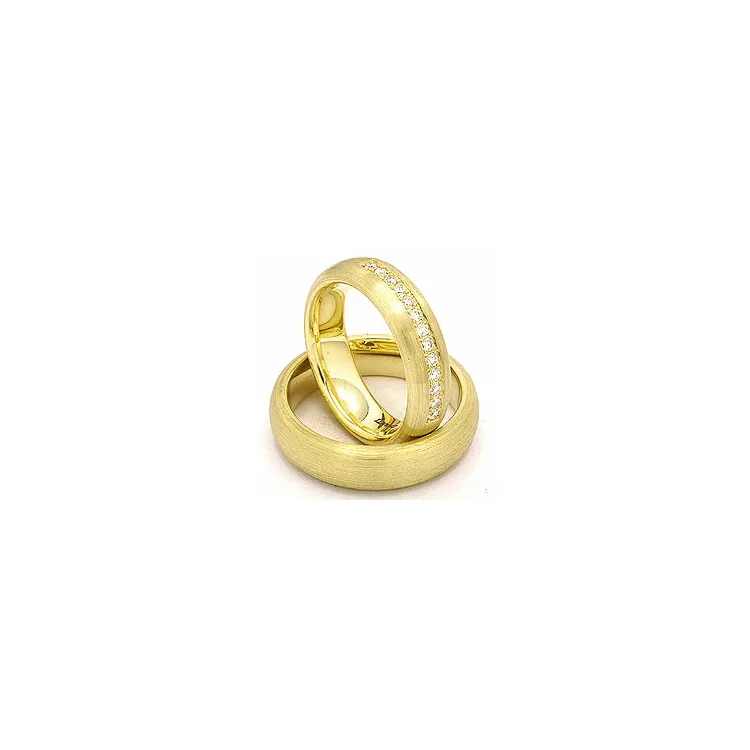 Vigselsringar i 14  karat guld 0,20 ct - set
