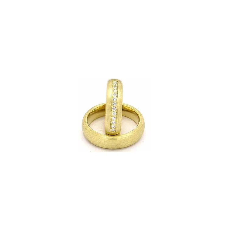 Vigselsringar i 14  karat guld 0,20 ct - set
