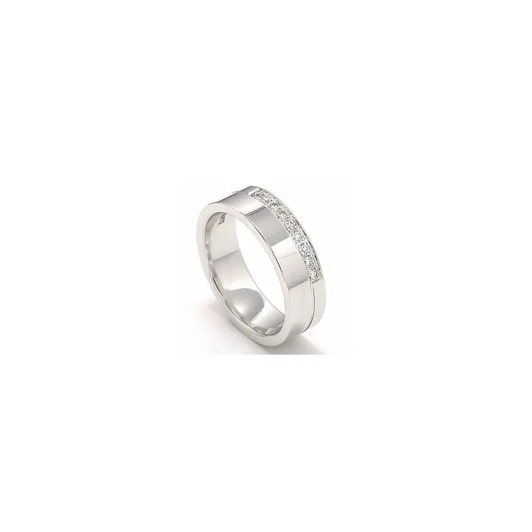 vigselsring i 14  karat vitguld 9 x 0,015  ct