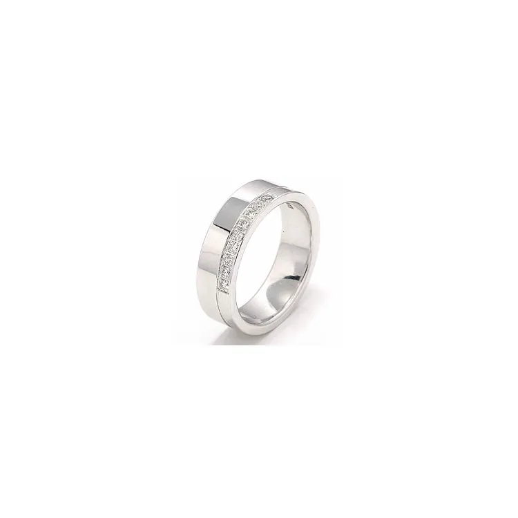 vigselsring i 14  karat vitguld 9 x 0,015  ct
