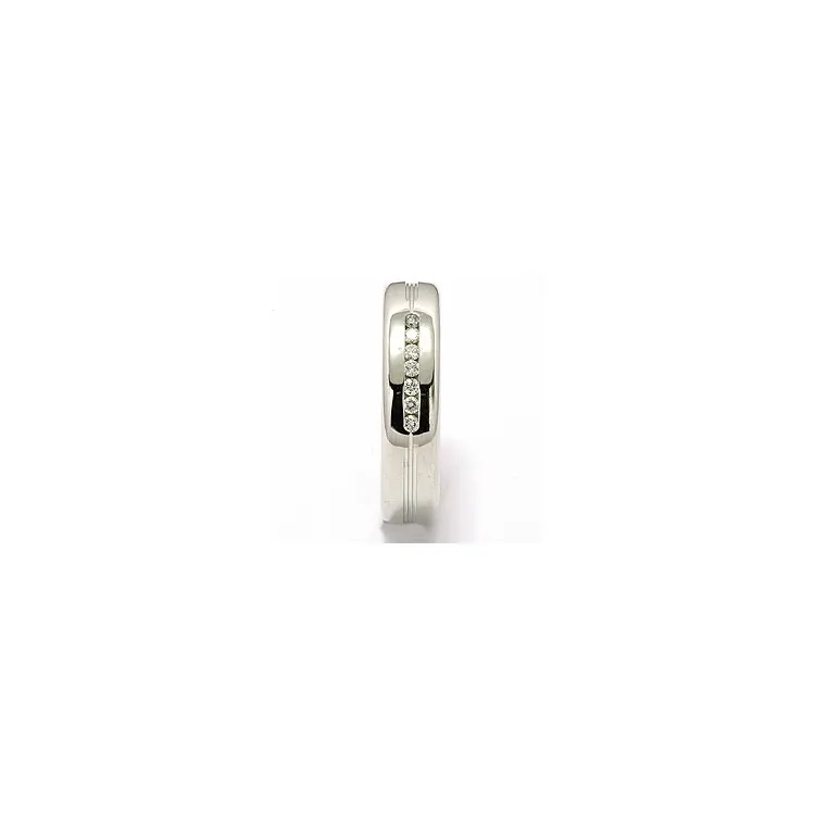 briljant vigselsring i 14  karat vitguld 7 x 0,013 ct