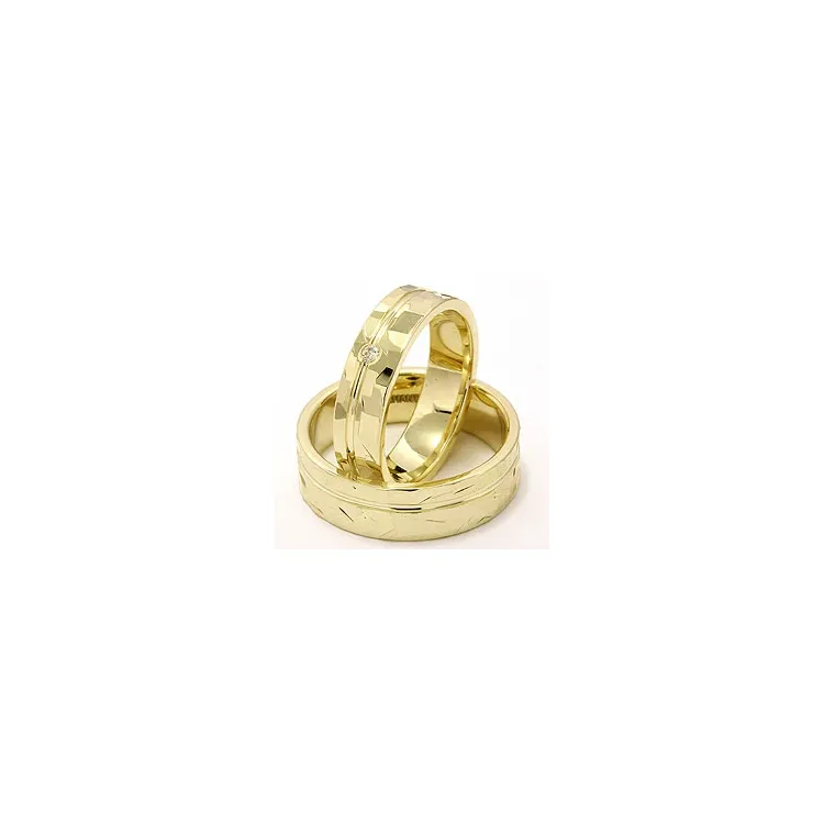 Vigselsringar i 14  karat guld 0,03 ct - set