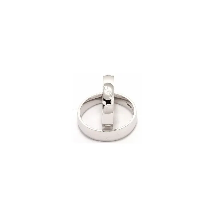 vigselsringar i 14  karat vitguld 0,03 ct - set