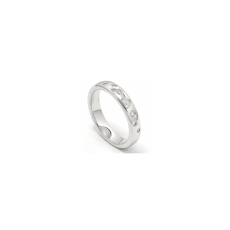 hjärta vigselsring i 14  karat vitguld 0,130 ct