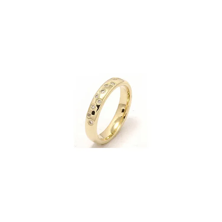 stjärnskimmer vigselsring i 14  karat guld 0,126 ct
