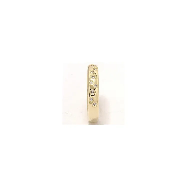 stjärnskimmer vigselsring i 14  karat guld 0,126 ct