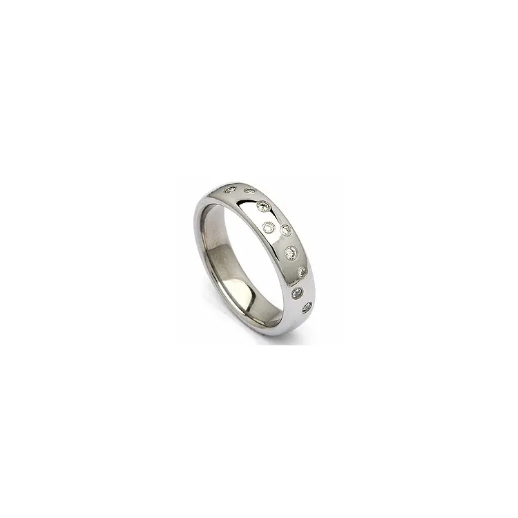 Vigselsring i stål 0,126 ct