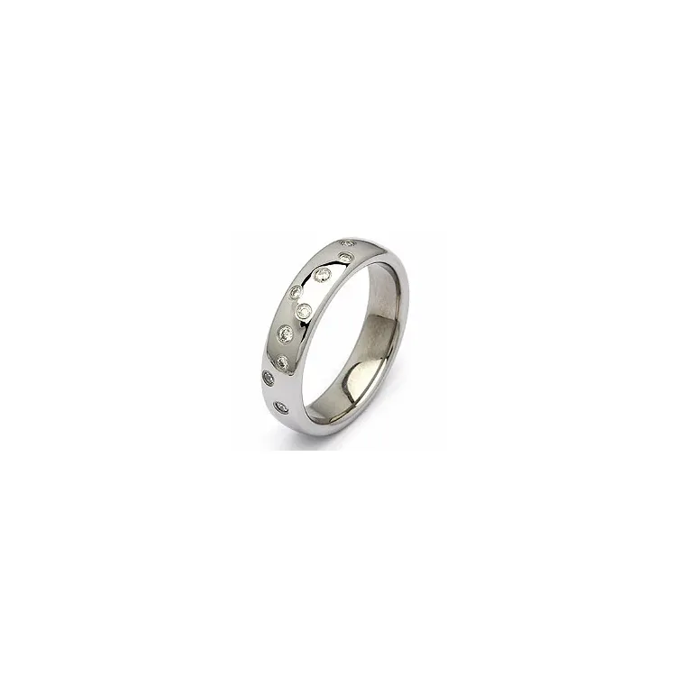 Vigselsring i stål 0,126 ct
