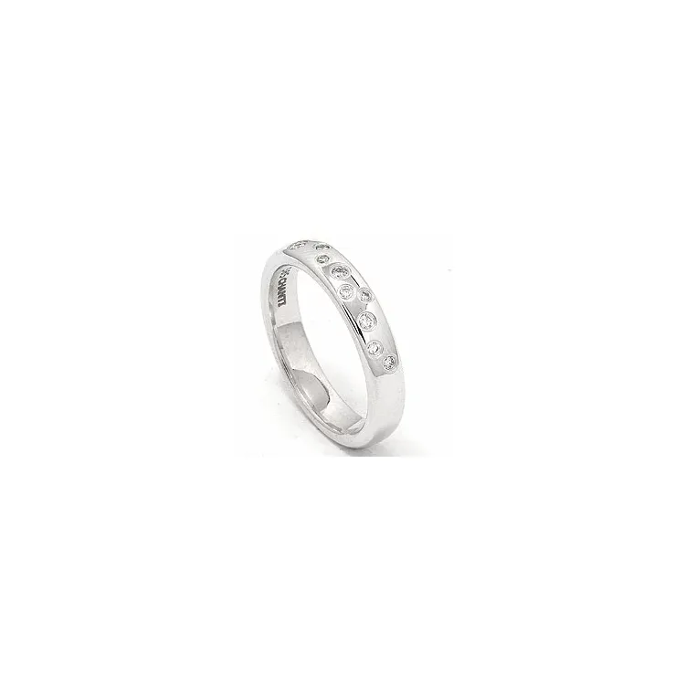 stjärnskimmer vigselsring i 14  karat vitguld 0,126 ct