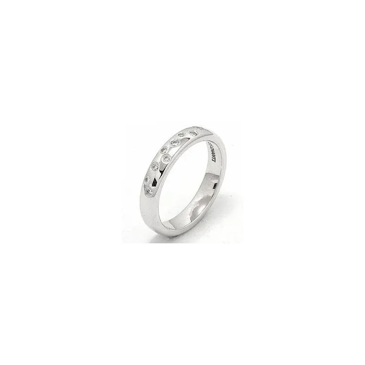 stjärnskimmer vigselsring i 14  karat vitguld 0,126 ct