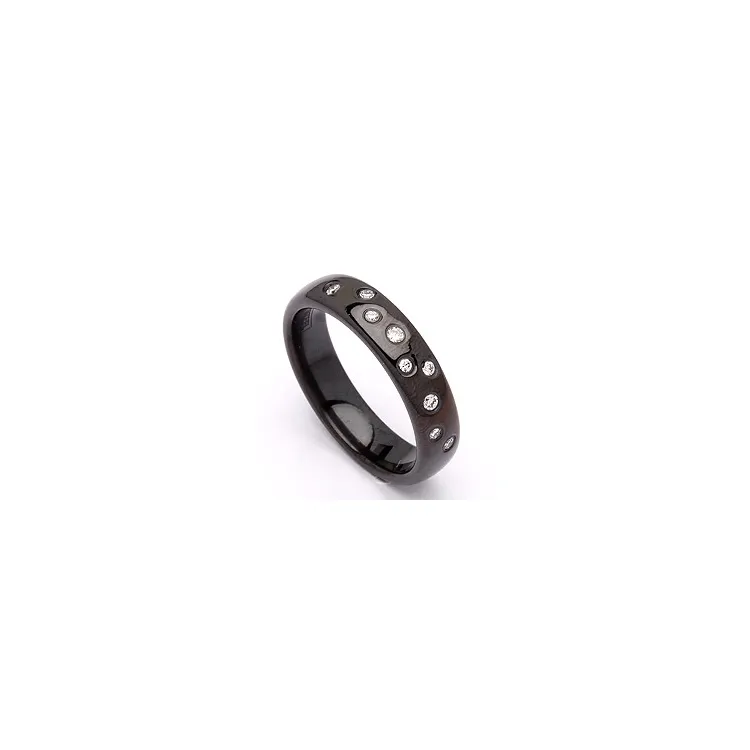 Vigselsring i svart stål 0,126 ct