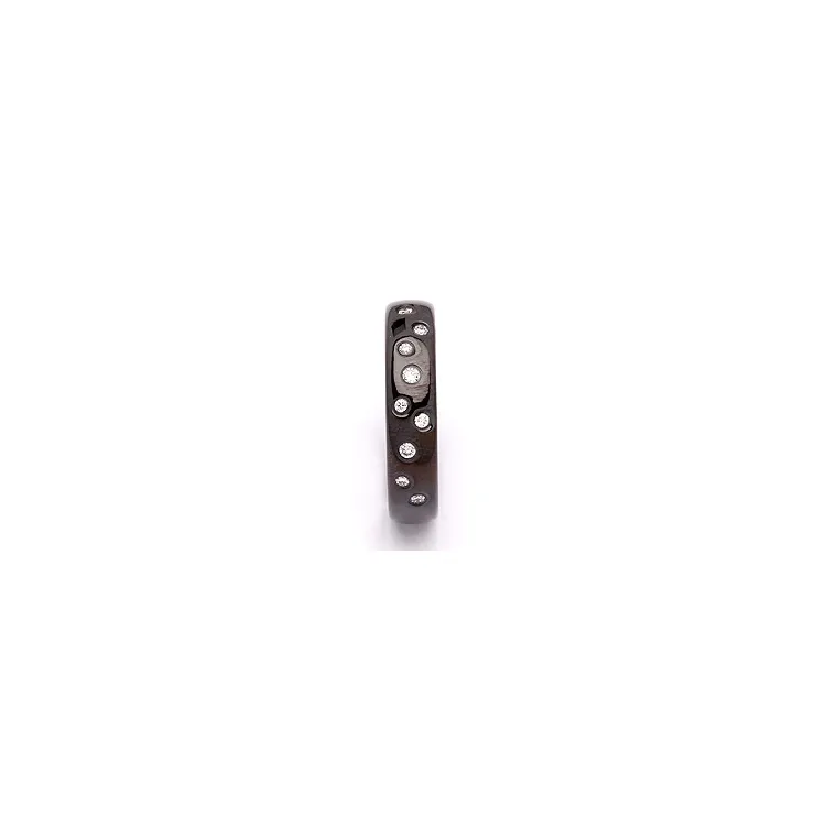 Vigselsring i svart stål 0,126 ct