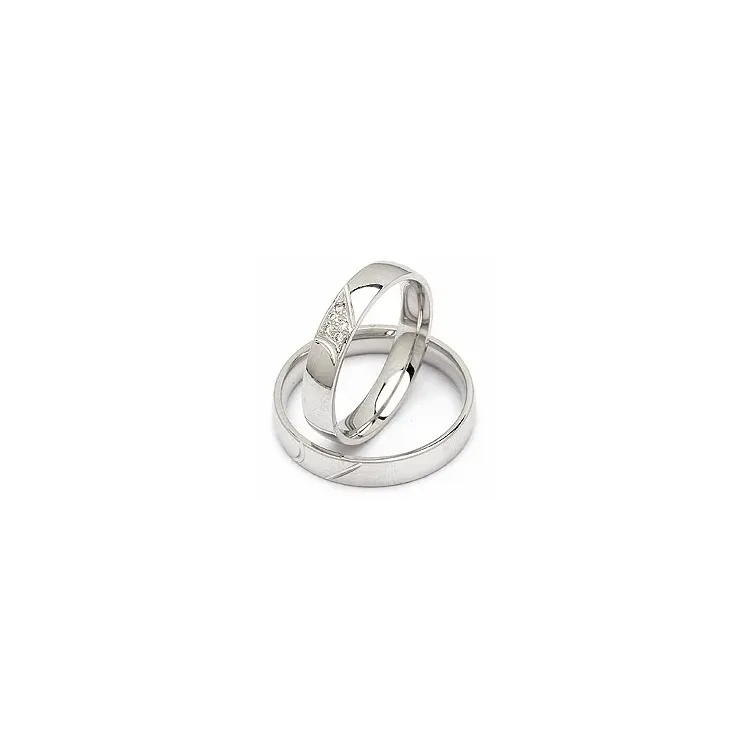 diamant vigselsringar i 14  karat vitguld 0,040 ct - set