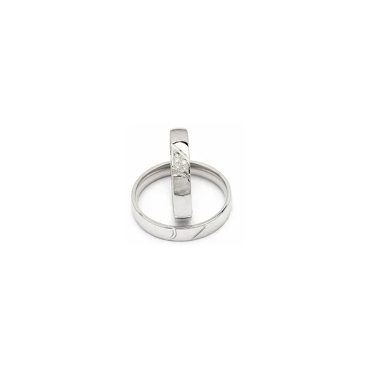 diamant vigselsringar i 14  karat vitguld 0,040 ct - set