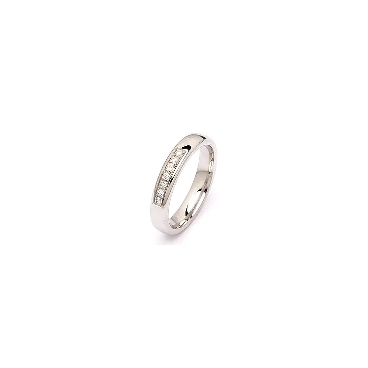 Vigselsring i 14  karat vitguld 0,116 ct