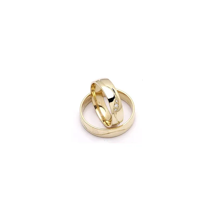 vigselsringar i 9 karat guld 0,036 ct - set