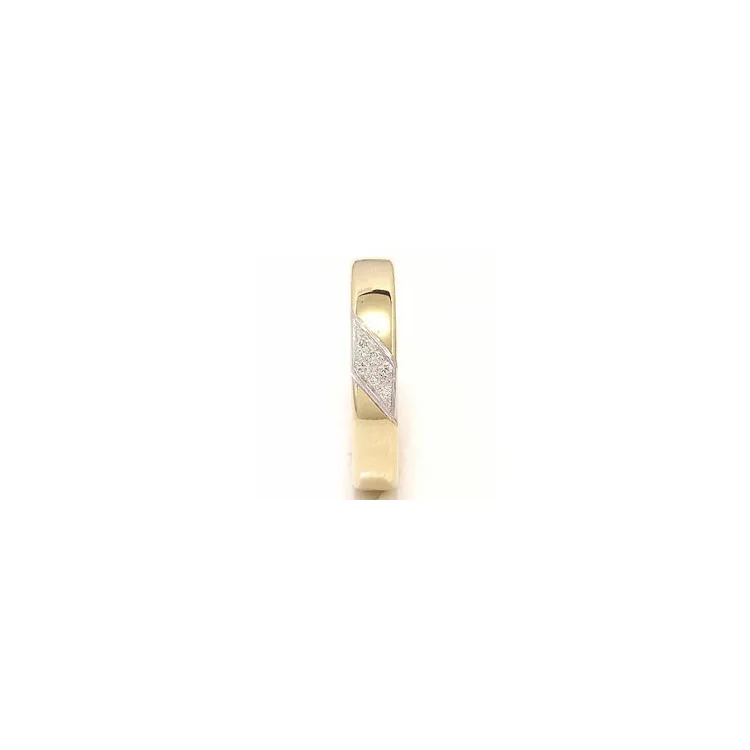 tvåfärgad briljant vigselsring i 14  karat guld- och vitguld 0,048 ct