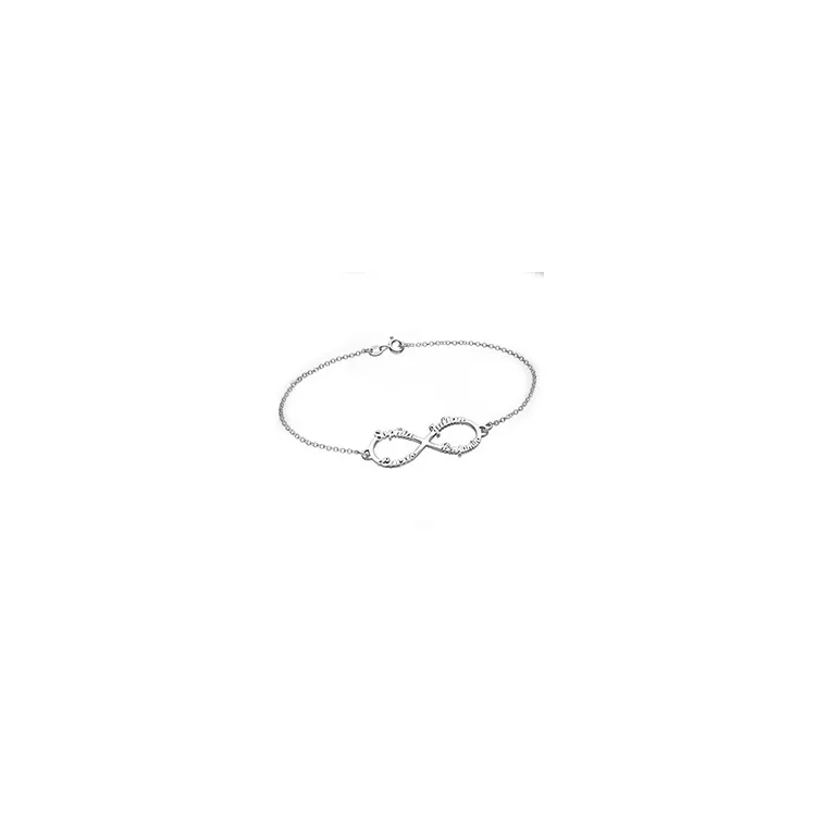 Infinity namn armband i silver