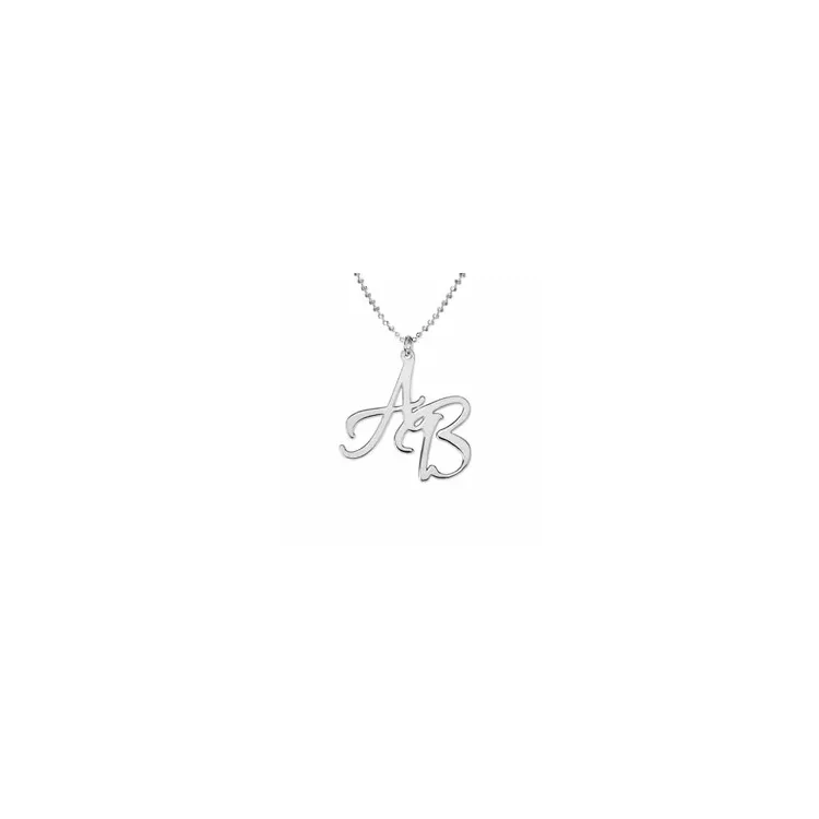initial Namnhalsband med hänge i silver